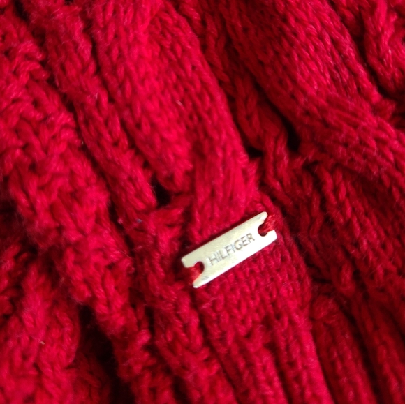 Tommy Hilfiger Women's Vibrant Red Cable Knit Sweater - Picture 6 of 6